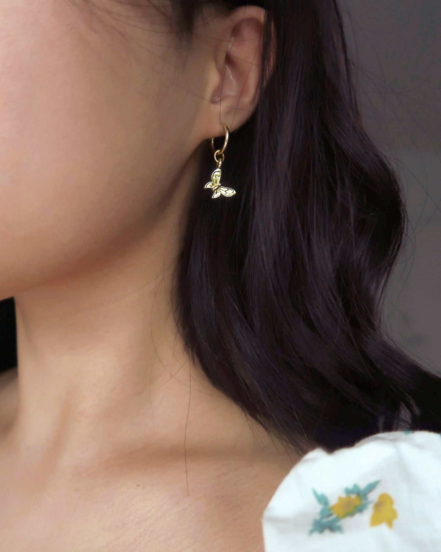 Bella butterfly hoop earrings