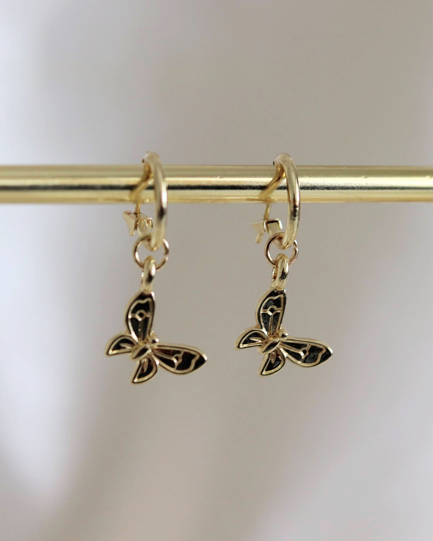 Bella butterfly hoop earrings