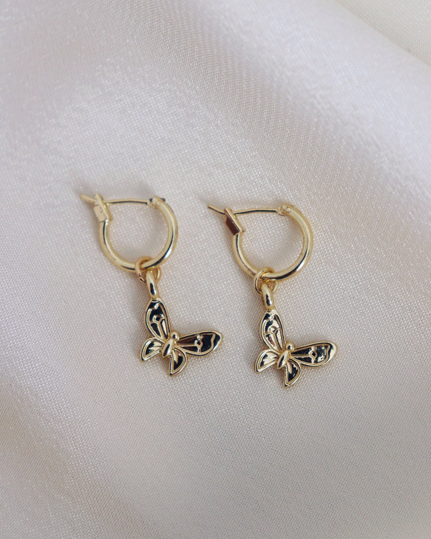 Bella butterfly hoop earrings